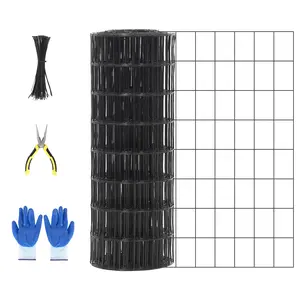 24 in x 60 ft Galvanized Welded Wire Fence, 2 x 3 in Mesh 16GA Vinyl Coated Chicken Wire Fencing, Garden Fence Border Roll Metal Wire Mesh for Yard Vegetable Plant Protection Poultry Netting