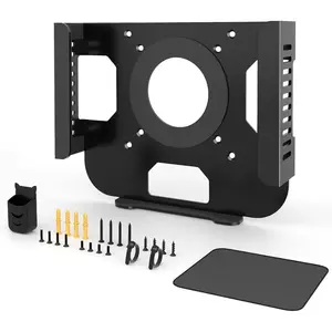 Wall Mount for Mac Mini M1 M2 with Mouse Pad Under Desk Mount for Mac Mini M1 M2 with Anti-Scratch Pad VESA Monitor Mount Compatible with Mac Mini Accessories Mounting Bracket with Screws & Cable Tie