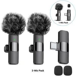 Professional Omnidirectional Condenser Wireless Lavalier Microphone for iPhone & Android, Plug-and-Play USB Rechargeable Clip Lapel Mic for Video Recording, Interviews, Podcasts & Teaching Audio