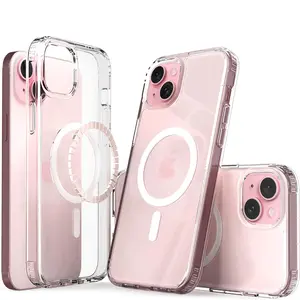 Strong Magnetic Magsafe Case for IPhone 16 Pro Max 15 Plus 14 13 12 11 Xs Max Hybrid Shockproof Clear PC Hard Cover Soft Shell Protective Protection