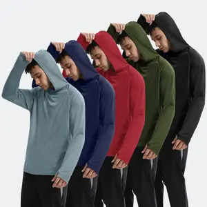 3-5 Pack Sun Hoodie for Men - UV UPF 50+Fishing Shirts Long  Sleeve Lightweight Tops for Athletic Running Gym Workout,summerwins