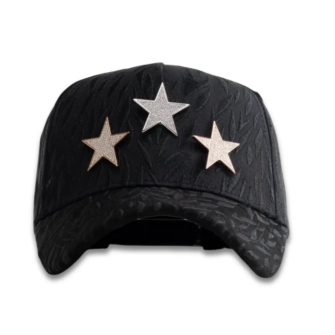Unpackaged Barbas Hat XCT Rock Star Premium Streetwear Back Button Hat-Black Adjustable Unisex Hat for Men and Women, Embroidered and Clean Urban Design, Designed for Modern Latino and Street Fashion Lovers
