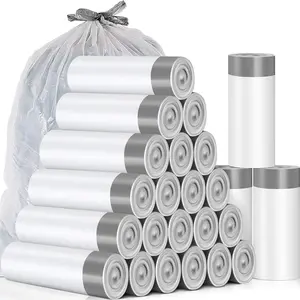60pcs Thickened Drawstring Trash Bags, 4 Gallon Small Garbage Bags, Sturdy Trash Bags for Office, Bedroom, Bathroom, Handheld Trash Bag, Durable Trash Bag