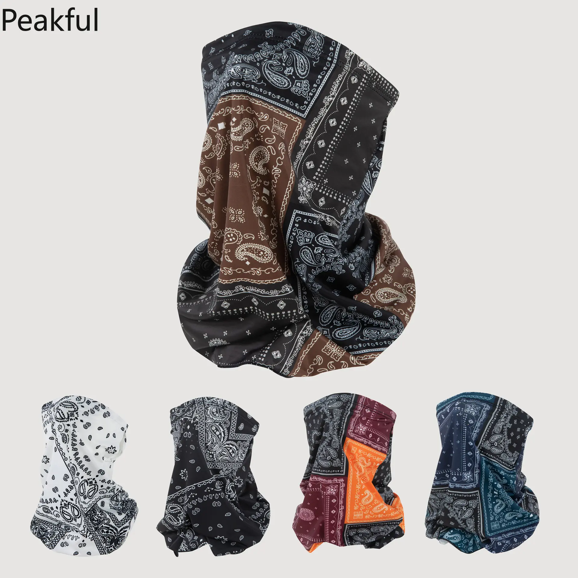 The cycling mask has an outer covering layer that is both breathable and sun-protective.
