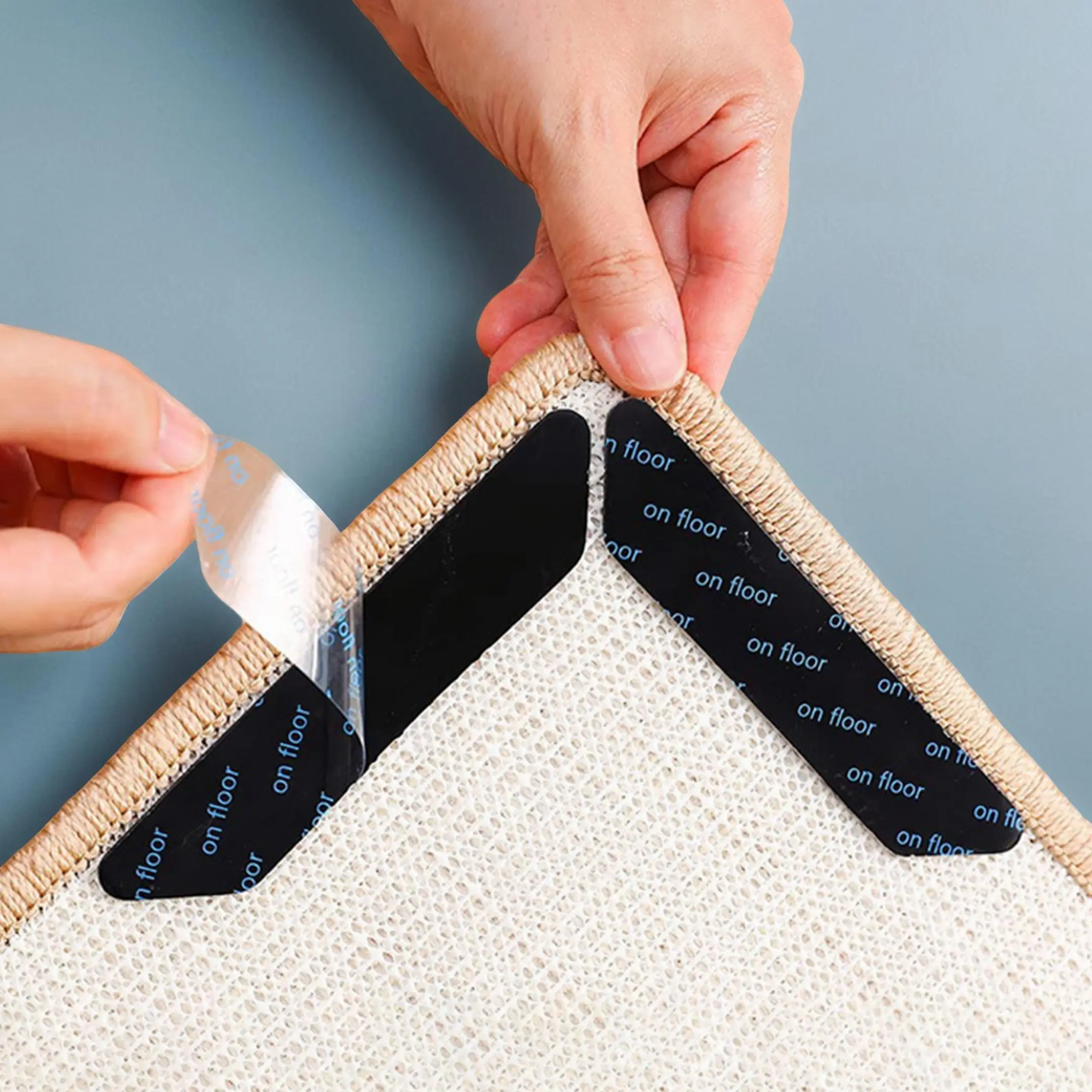 10pcs Carpet Anti-slip Sticker, Removable & Reusable Washable Rug Gripper For Floor Rug