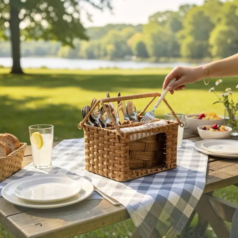 Oneida 24 piece flatware set with caddy