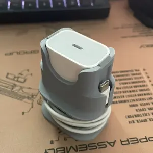 1pc, Apple 20w USB-C Adapter Charger Storage Case, Brick Buddy, Prevents Wear and Tear on USB-C Adapter Cables, Portable Charger Storage Case, Perfect for Travel, Going Out, And Handbag Organization