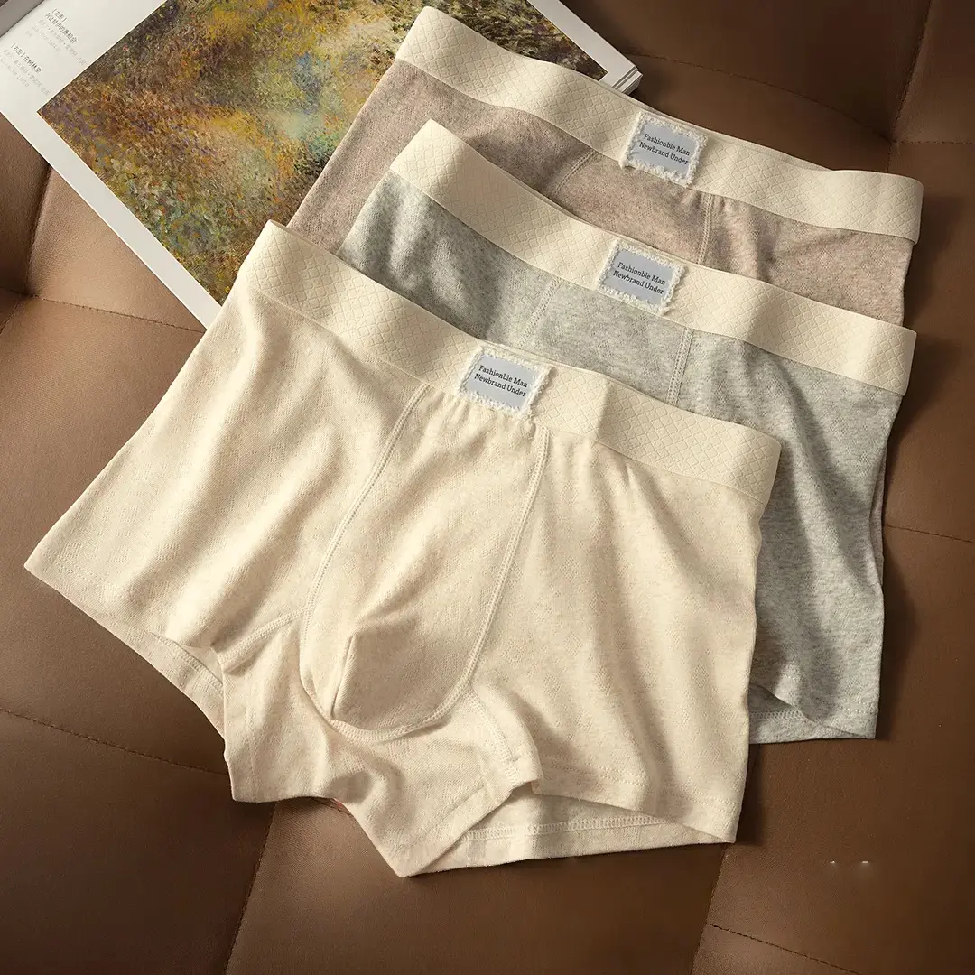 【 Cotton Soft and Glutinous 】 Autumn and Winter Flower Yarn Cotton Men's Underwear Soft and Skin friendly Comfortable Sunshine Cotton Mid waist Sports Flat Angle