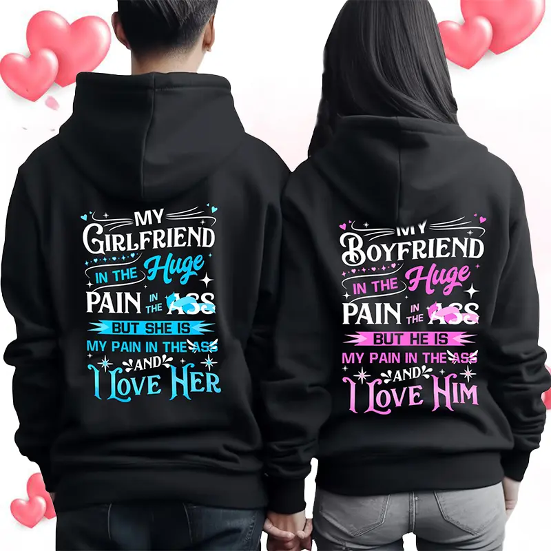 “My Girlfriend” “My boyfriend” Hoodie, Couple Hoodie For Him And Her Matching Couple Sweatshirt For Women Hoodie For Men Couple Gifts 1Piece