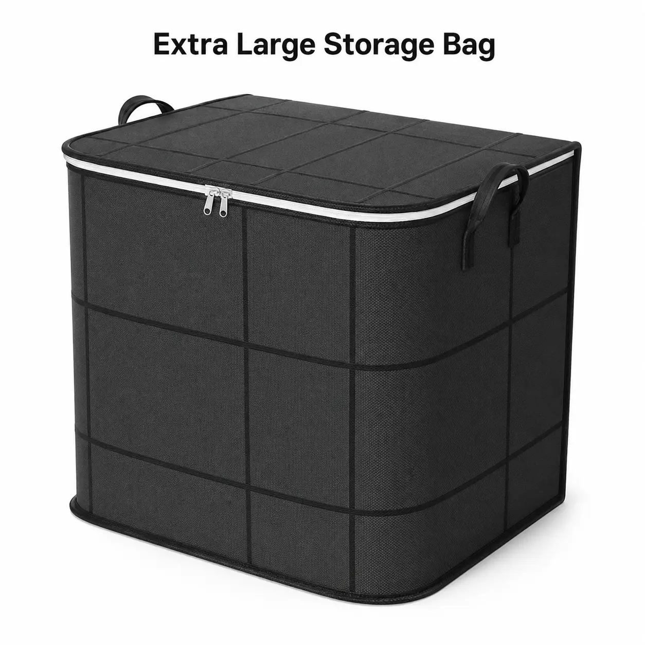 Large Capacity Blanket Storage Bag with Dual Zippers and Reinforced Handles, Foldable Organizer for Comforters, Clothes, Bedding and Moving, Multiple Sizes