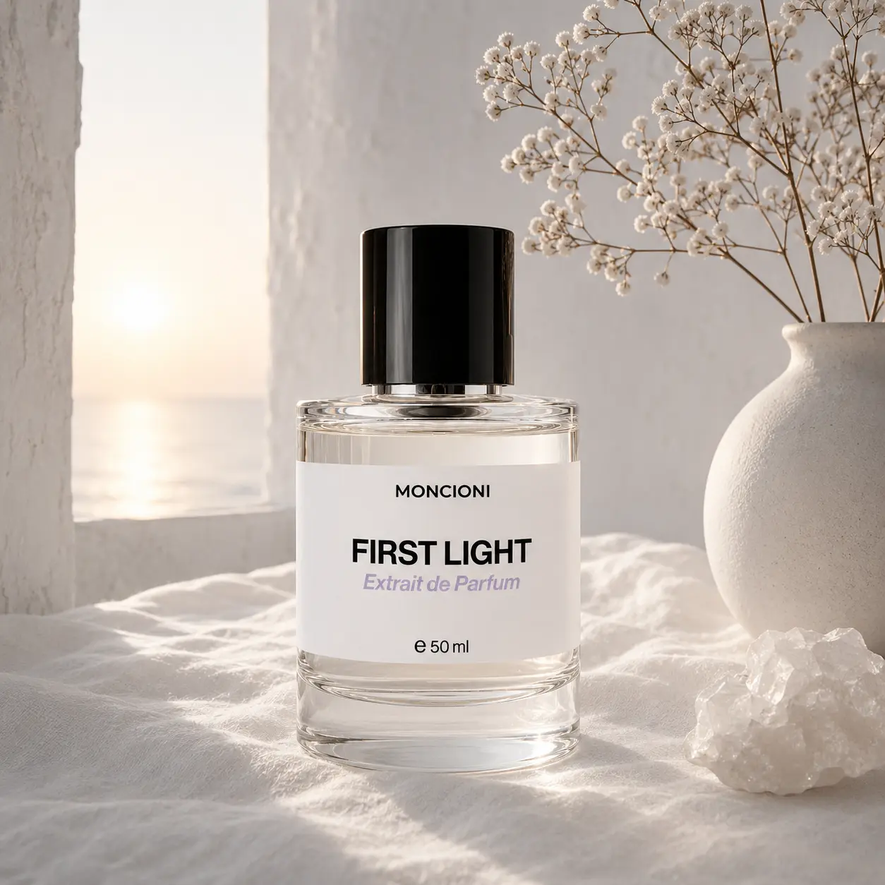 Moncioni First Light Extrait de Parfum | Aldehydes · White Rose · Sandalwood | Long Lasting Luxury Fragrance for Men & Women | Niche Perfume Gift