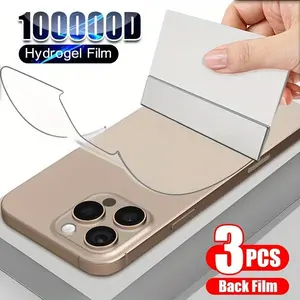 3pcs Back Hydrogel Film Screen Protector for iPhone 17 Air/17 Pro Max/17/16/15/14/13/12/11 Pro/Pro Max/Plus/Mini/X/XS/Xs Max/XR,Featuring Anti-Scratch And Anti-Fingerprint,Prevent Damage,Seamless Fit,Smooth Touch[Customer Favorite]