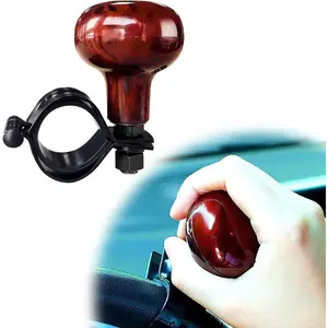 Woodgrain Steering Wheel Spinner Knob, Smooth Ball Shape Auto Wheel Power Handle Spinner, Steering Wheel  Knob for Easy Control, Universal Decor  Accessories