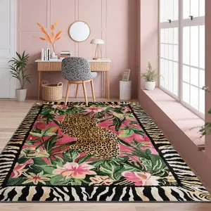 Velvet soft and comfortable patterned printed carpet, Floral Area Rug, Animal Print Rug, suitable for multiple scenarios, available in various sizes, soft and non-shedding