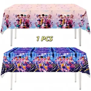 Singing Girl Theme Party Tablecloth, Waterproof Disposable Table Cover, Party Decor, Happy Birthday Decorations, Decoration, Birthday and Event Supplies, Perfect Gift