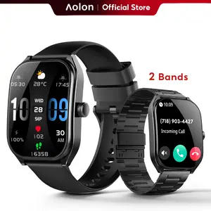 【Business Style】Aolon Curve Smart Watch 2.01" Screen IP68 Waterproof, Wireless Calling, 100+ Sports Modes, Health Monitoring, Assistant Weather Push, Stopwatch, Timer, Stopwatch And OtherFunctions, Compatible With Android And iPhone Phones