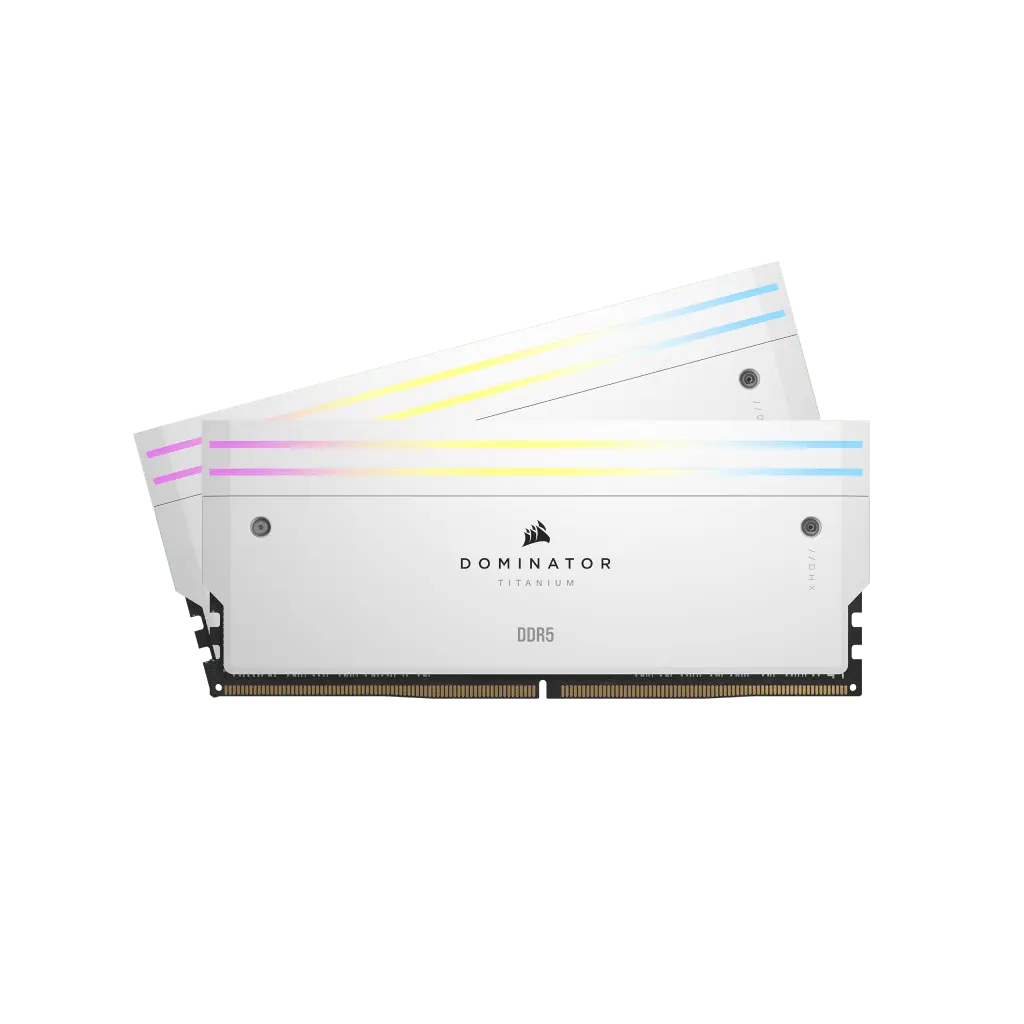 DOMINATOR® TITANIUM RGB 32GB (2x16GB) DDR5 DRAM Up To 6000MT/s CL30 AMD EXPO & Intel XMP Memory Kit — White