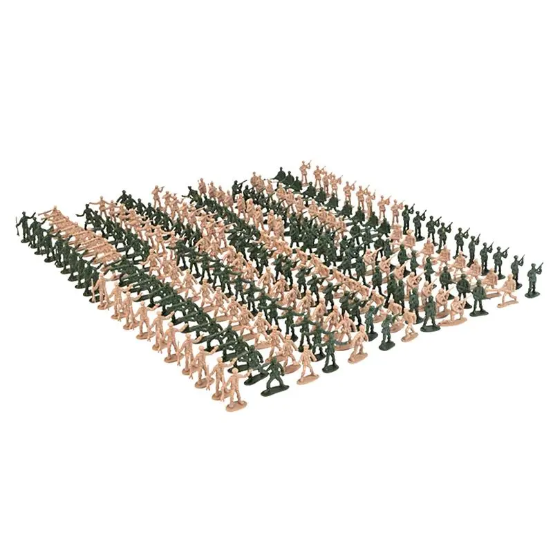 1/72 Scale Miniature Soldier Figures DIY Set, 360-Pcs Plastic Sand Table Accessories for Leisure Outdoor Recreation Simulation Model Building
