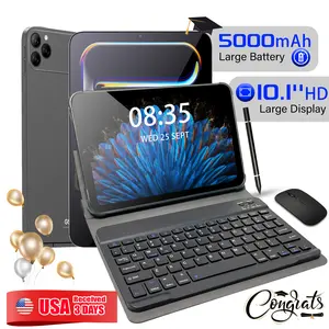 10.1 Inch Android Tablet with Keyboard, Mouse and Stylus, SIM Card Support for Daily Use, Videos and Online Browsing