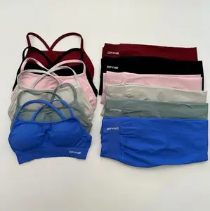 Dfyne 2 Pieces Seamless Yoga Set Impact Legging Sets for Women Scrunch Butt Legging Set with Backless Sports Bra Workout Gym Suit Stretch Fabric Activewear Fitness Summer Bottoms Sportswear Clothing