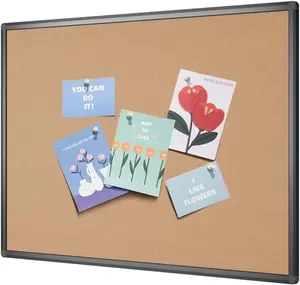 36 X 24 Inches Cork Notice Bulletin Board with Black Aluminium Frame