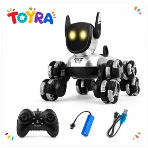 Remote Control Dog Toy Car, 8wd LED LightsMusic, Interaction, 360° Spin Drift,Interactive Smart Robot, Gift for Kids BoysGirls, Realistic Robot Puppy, 2.4GHz