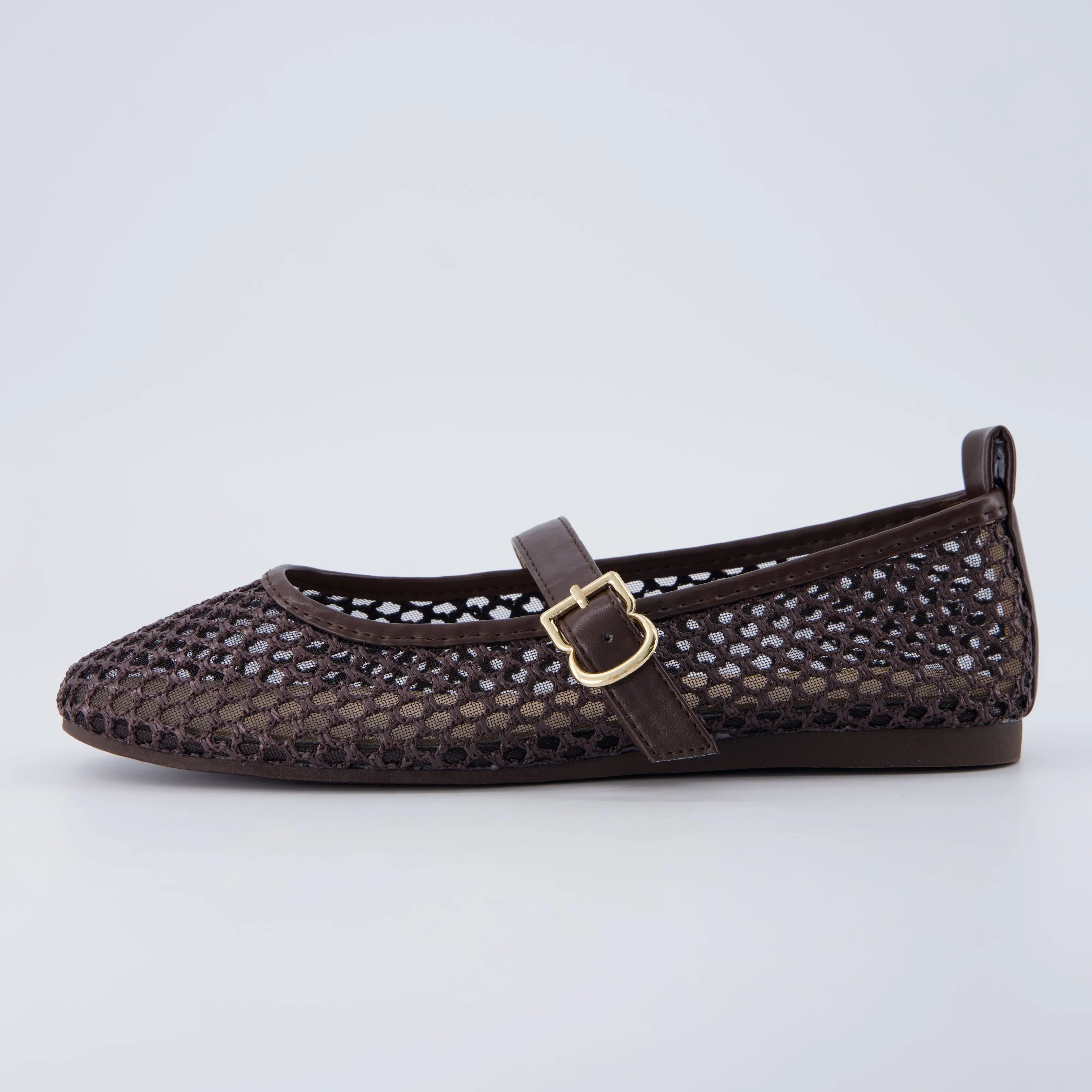 Cushionaire Gracie Mesh Mary Jane Flats for Women |  Breathable Ballet Flats with Adjustable Buckle Strap and Memory Foam Cushioning