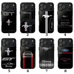 Logo Car Phone Case, Black Racing Cover for iPhone & Samsung Shockproof Protection Cover For iPhone 17/16/15/14/13/12/11/Pro Max Plus Cellphone Smartphone, Samsung Series