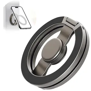 Double-sided magnetic phone holder, fingertip spinner phone holder, ultra-light portable phone holder, multifunctional folding phone holder, can be used with magnetic plates