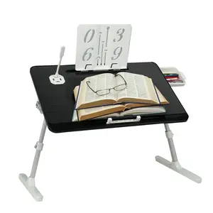 Laptop Stand for Bed, Adjustable Height and Angle, Laptop Desk with Drawer, Bed Desk for Reading and Writing, Laptop Table for Bed, Couch