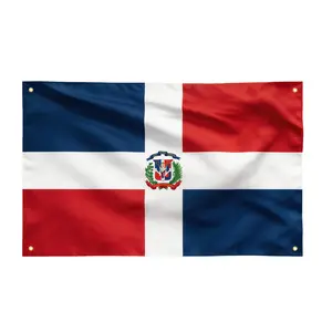 Bandera de la Republica Dominicana 3x5 Ft 100D Flag Ready to Hang with Hooks
