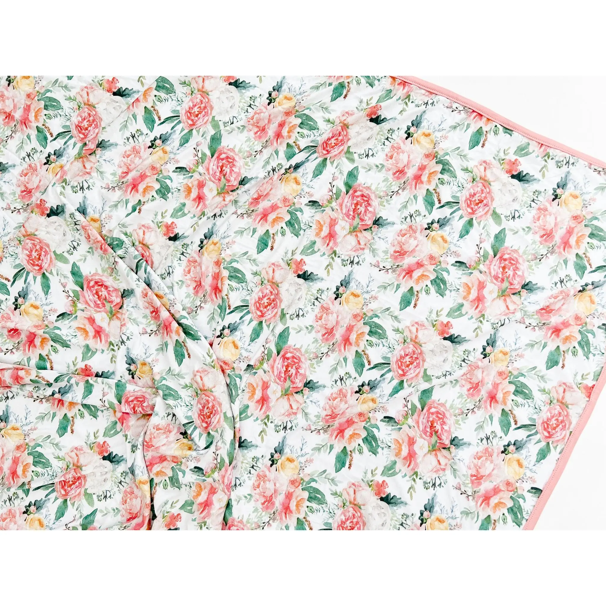 Bamboo Swaddle Blanket in Peonies and Roses