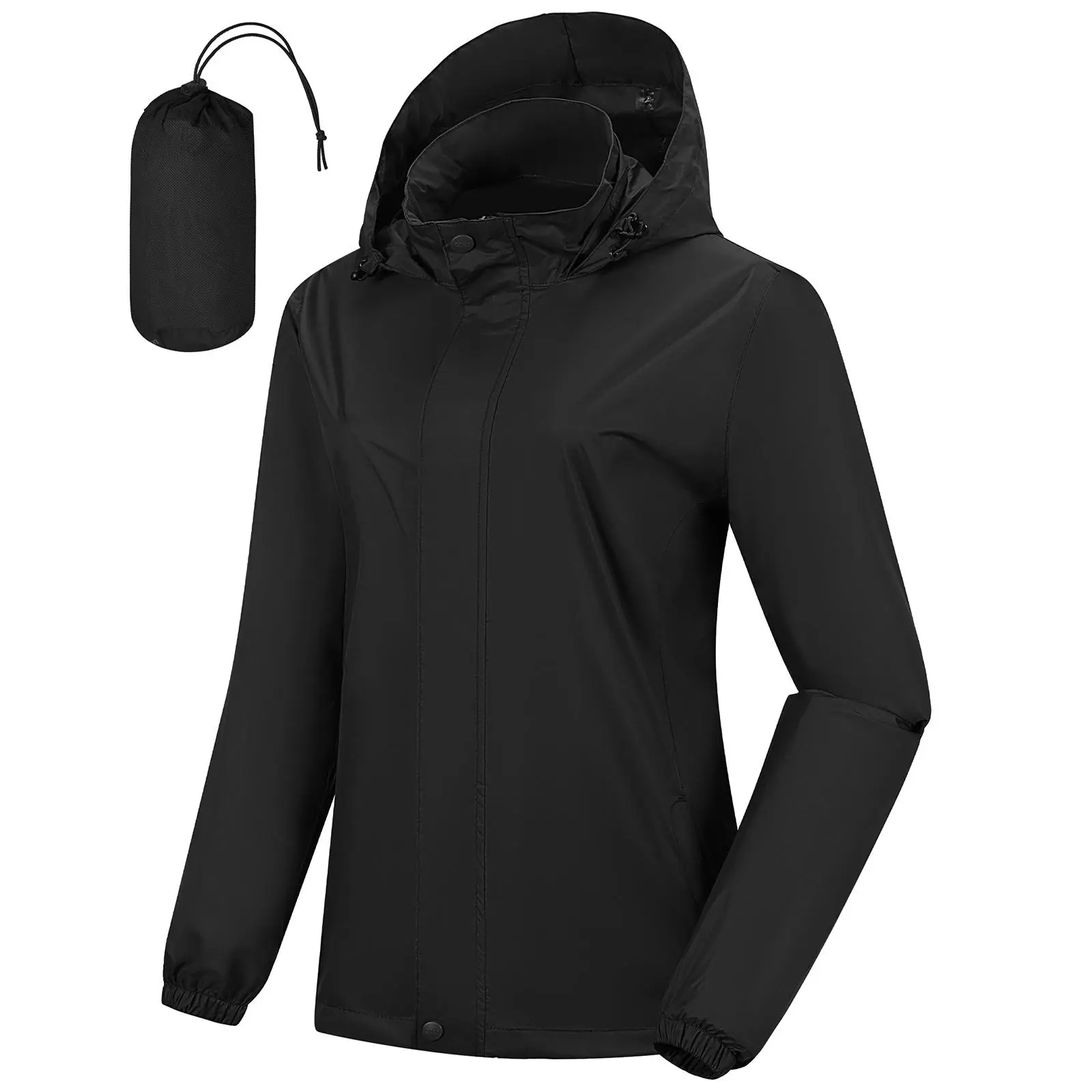 33,000ft Women's Rain Jacket Waterproof Lightweight Packable Raincoat with Hood for Golf Hiking Travel Windbreaker