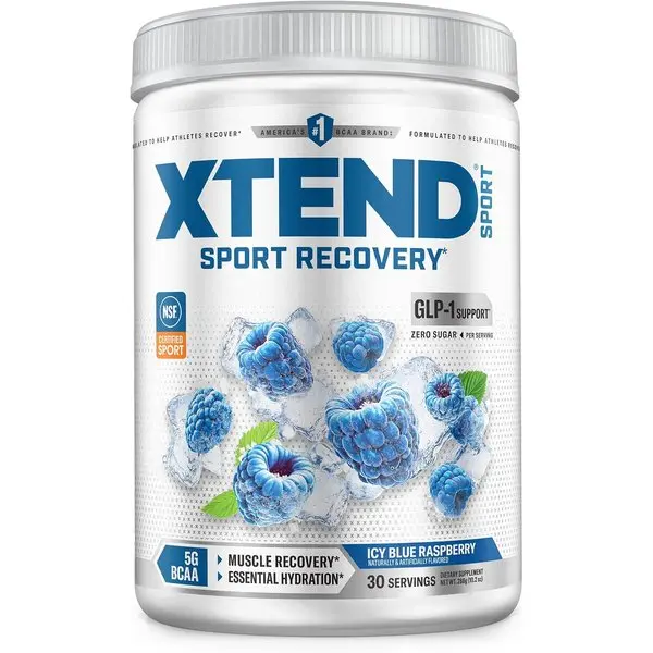 BCAA Powder with Electrolytes for Recovery and Hydration Blue Raspberry Ice 30 Servings