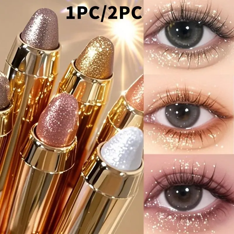 Long-lasting long-lasting shining eyeshadow pen, single-pack waterproof glitter and matte eyeshadow pen, high saturation eyeshadow stick, Eyeshadow Pencil, colorful eye makeup products, Enhance Eye Makeup, Glitter Shimmer Eyeshadow, beauty supplies