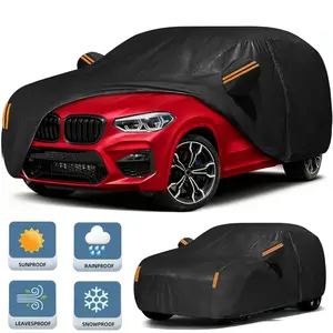 Universal Car Cover with Zipper & Reflective Strips, Oxford Cloth Waterproof All-Weather Protection, Dustproof UV Resistant Full Cover for SUV, Sedan