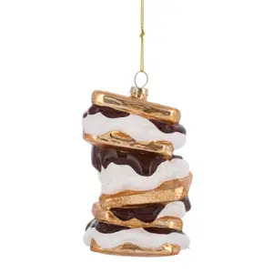 Glass Stacked Smores Ornament