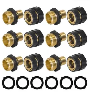 Qins Garden Hose Quick Connector, 3/4 Inch Male and Female Garden Hose Fitting Quick Connector,campingessentials,outdoorfurnitureset,campinggear