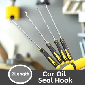 4 Piece Oil Seal Screwdriver Set, O-Ring Puller Hook, Car Repair Essential Tool, Sealing Pad Puller, Abs Material, Rubber, No Ca Prop 65 Warning, Hand Tools