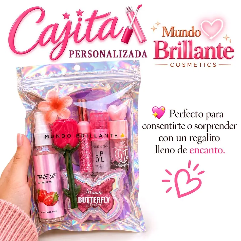 Cajita personalizada•Kit de Blush, Glossy Lipgloss, Foundations, Color Correctors, and Makeup Brushes