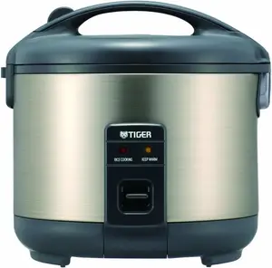 Tiger JNP-S10U-HU 5.5-Cup Stainless Steel Gray Rice Cooker & Warmer with Non-Stick Pan Retractable Cord Spatula Measuring Cup Included Made in Japan
