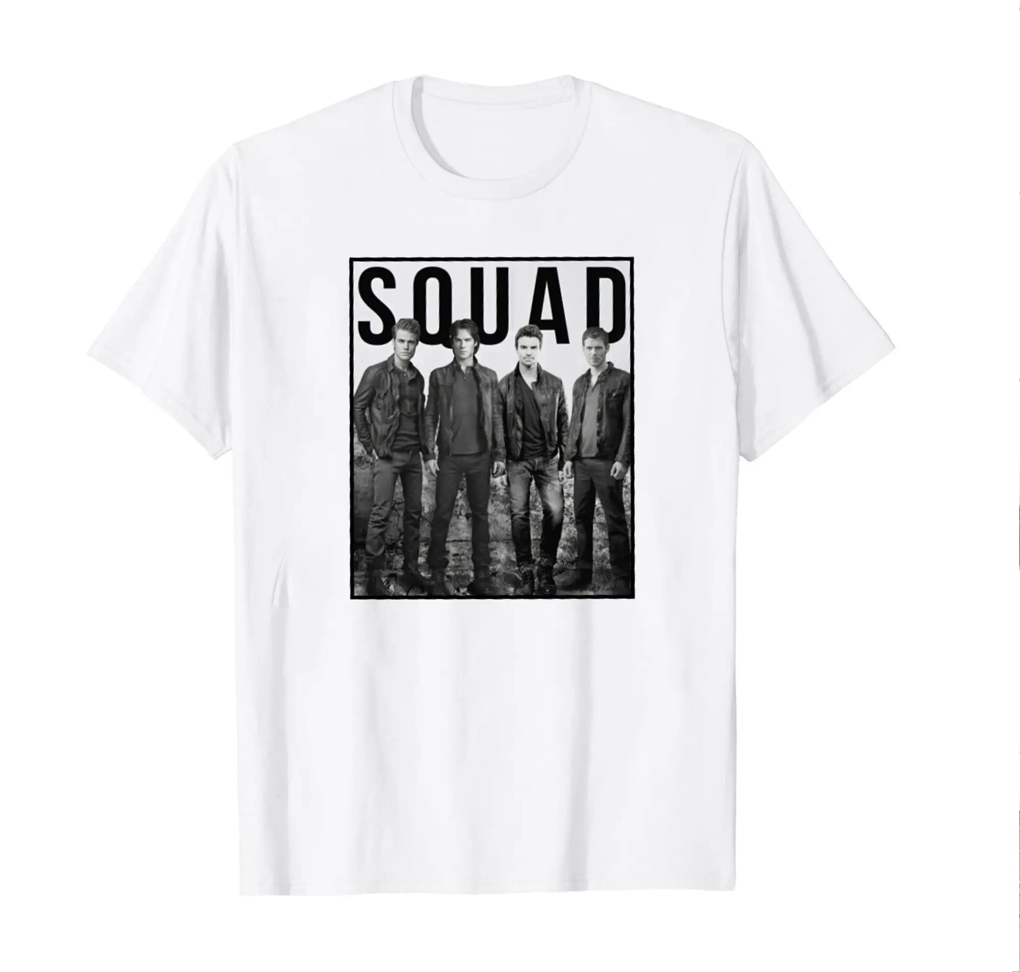VintageTee Gildan Supernatural Winchesters Squad T-shirt, Retro Brothers Dean and Sam Unisex Tshirt Angel Castiel Bday Xmas Shortsleeve Tshirt Festive
