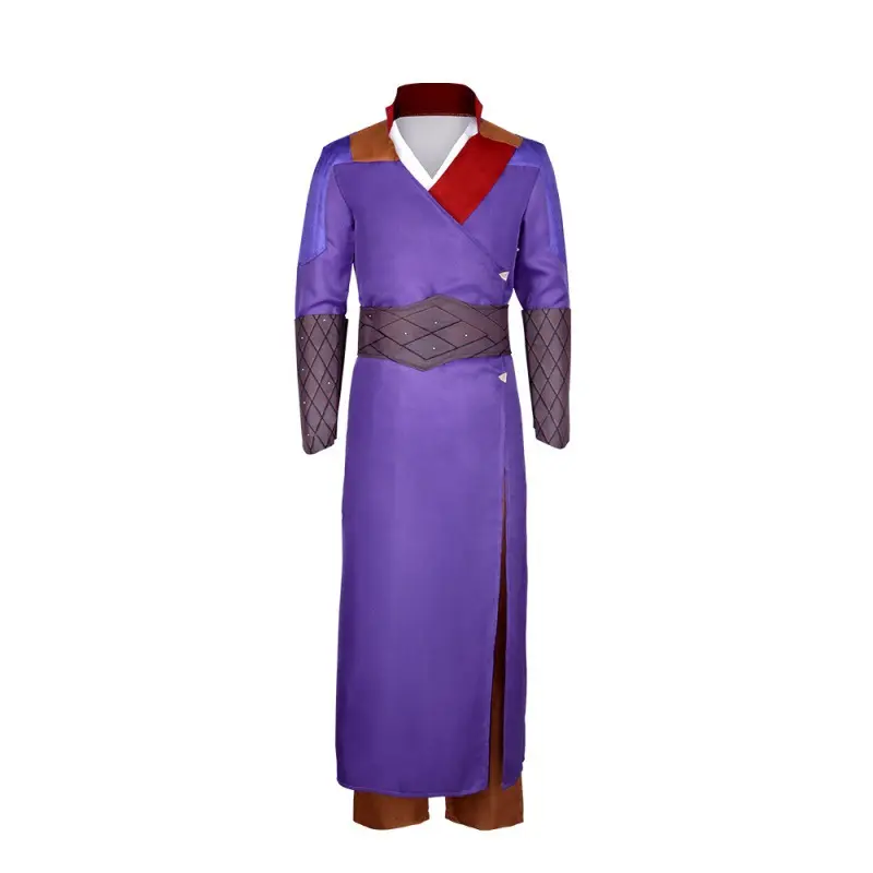 Gale Dekarios Purple Wizard Robe Cosplay Costume Set Coat Tunic Pants Belt Wristbands for Comic Con