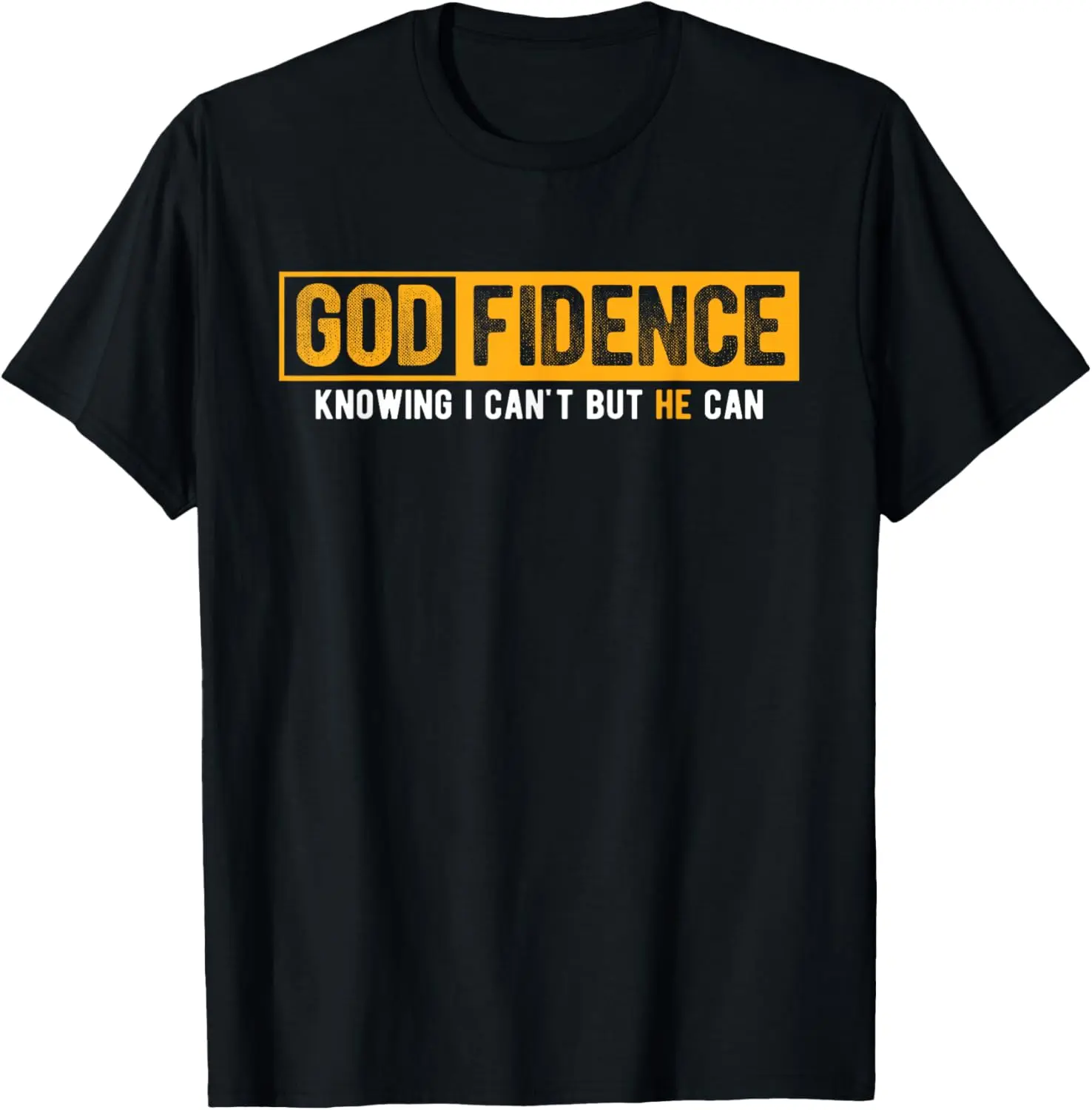 Men's "He Can" Slogan Graphic T-Shirt, Streetwear Fashion Top in Soft Breathable 100% Cotton, Casual Menswear, Shortsleeve