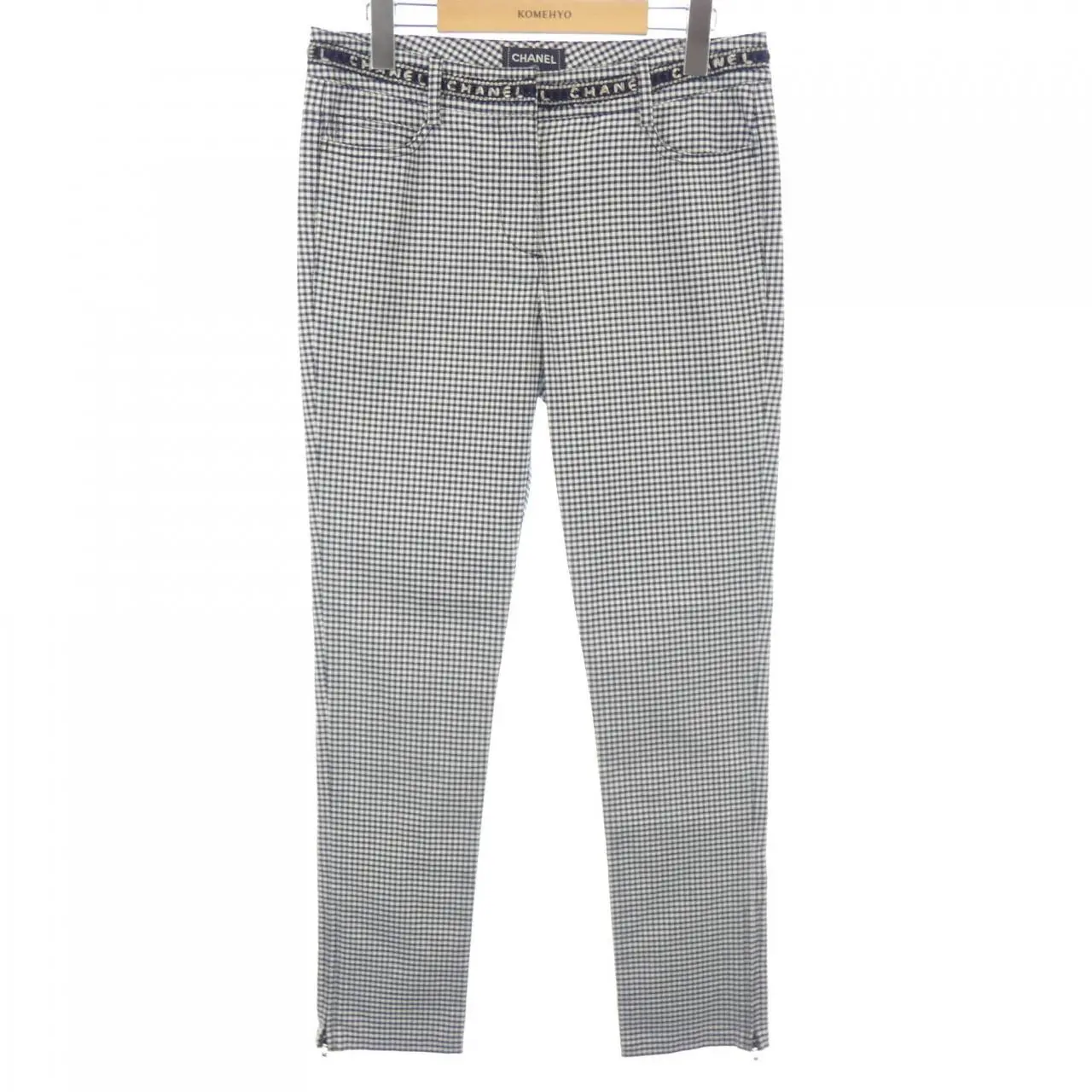 Pre-owned CHANEL Cotton Small Leather Goods Check Pants