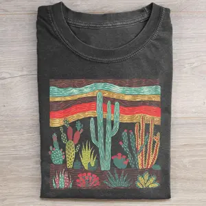 Comfort Colors Retro Desert Cactus T-shirt, Western Nature Graphic Tee, Unisex Gift