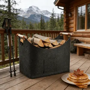 Practical firewood bag, foldable storage, does not take up space, convenient storage