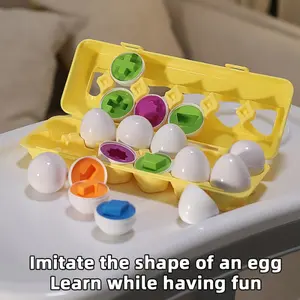 13pcs Egg-shaped Toy Set, Easter Eggs, Early Education Cognitive Game, Color and Shape Matching, Hand-Eye Coordination, Intellectual Development Birthday Gifts Ideas