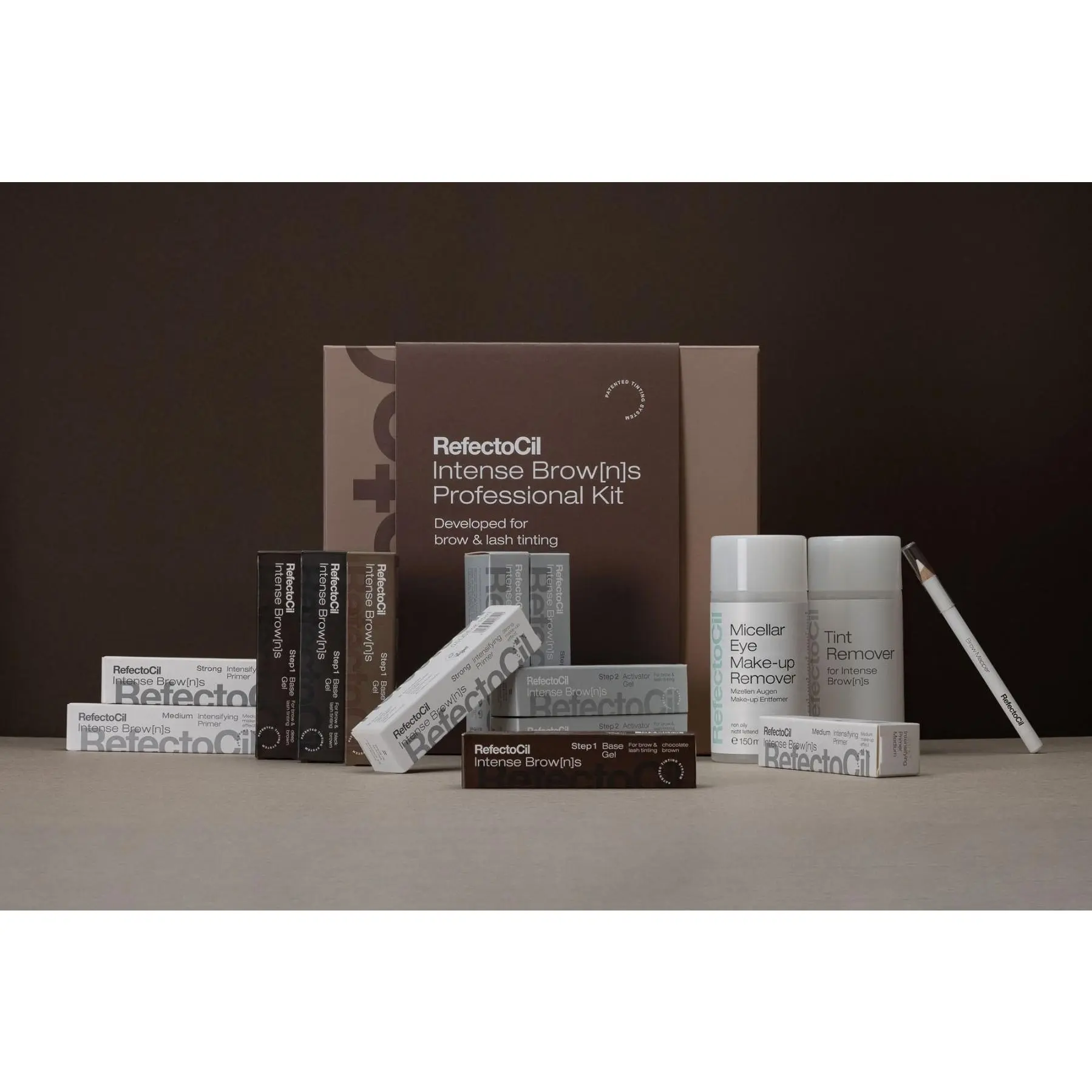 Professional Cosmetic Eyebrow Tint & Shaping Kit for Fuller, Defined Brows - Gel Makeup with Primer, Activator & 4 Shades Including Chocolate Brown, Brow Care, Eyebrow Shaper Set, Use Primers, Multiple Items