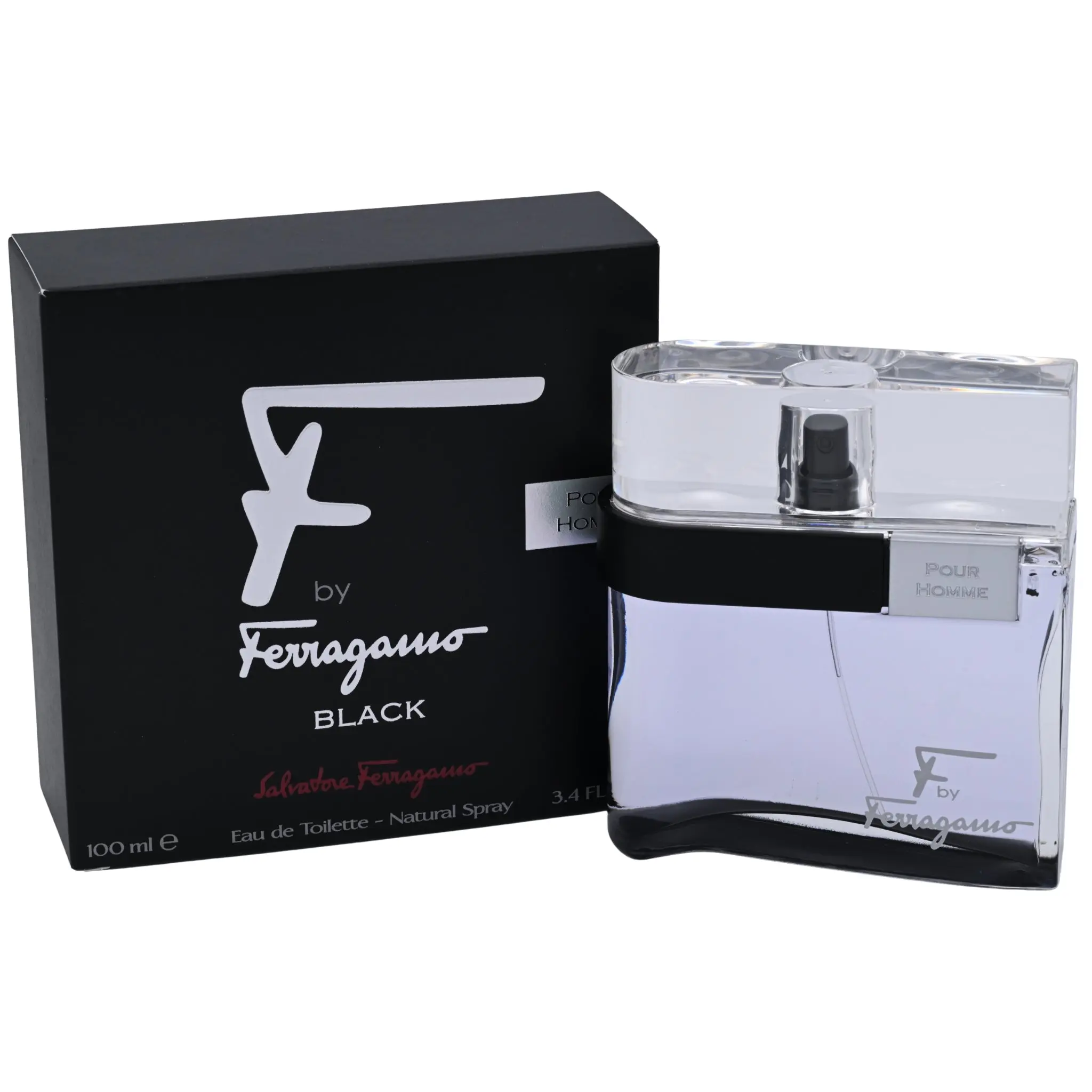 Men's Ferragamo BLACK Pour Homme EDT Spicy Perfume Spray - 3.4 fl oz (3.3 oz Equivalent), Long-Lasting Men's Fragrance, Aromatic Amberwood Base, Lavender Notes, Evening Wear, New in Box, Elegant Undeniably Masculine Scent, Edp Perfume Spray, Elegant Scent